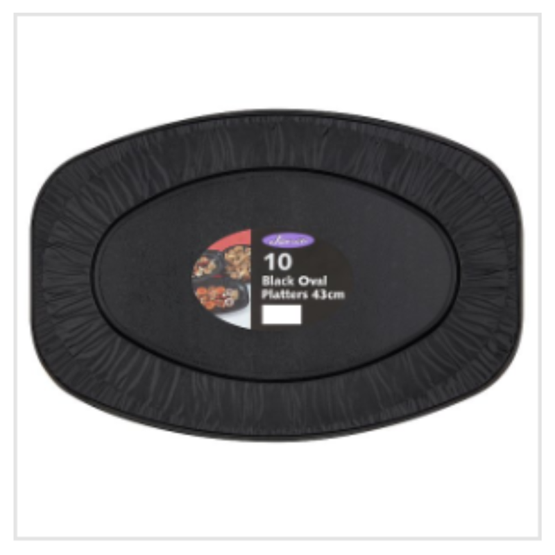 Jena 10 Black Oval Platters 43cm x Case of 12 - London Grocery