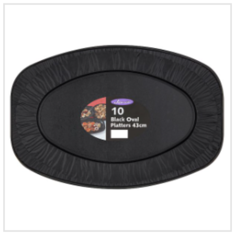 Jena 10 Black Oval Platters 43cm x Case of 1 - London Grocery
