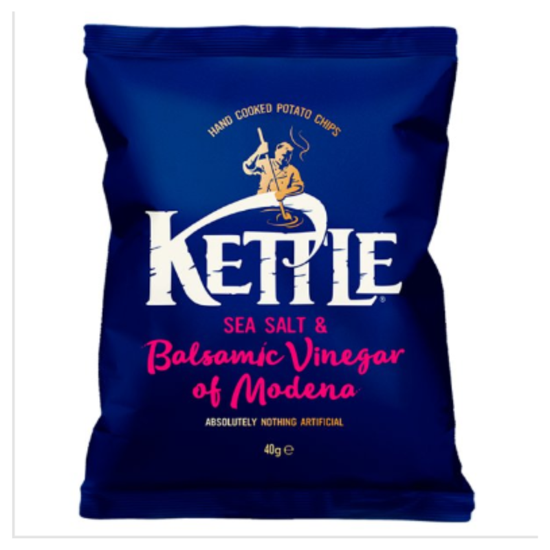 KETTLE® Chips Sea Salt & Balsamic Vinegar of Modena 40g x Case of 18 - London Grocery