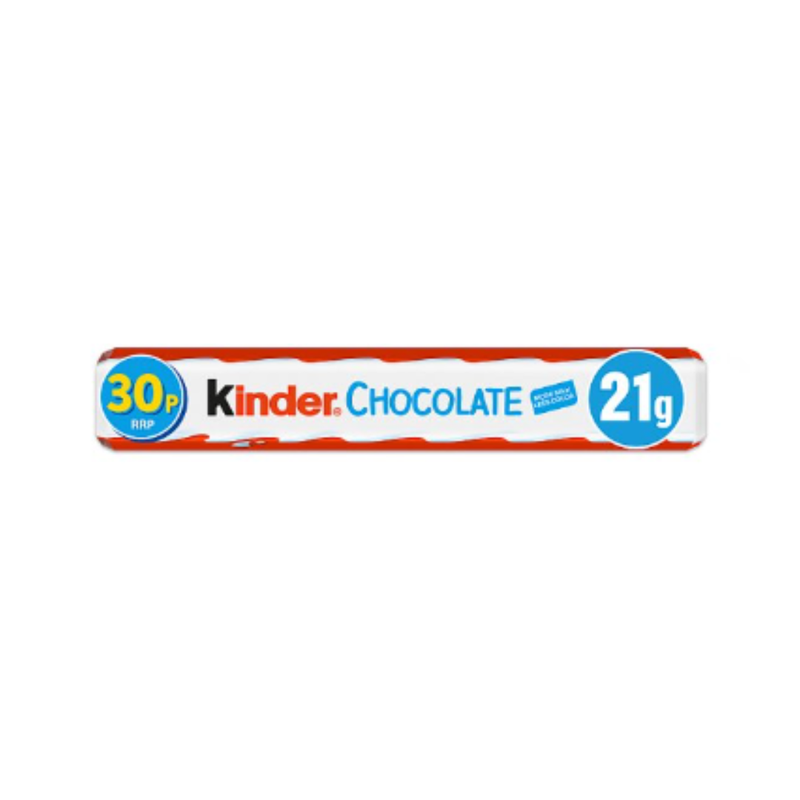 Kinder Medium Chocolate Single Bar 21g x Case of 288 - London Grocery