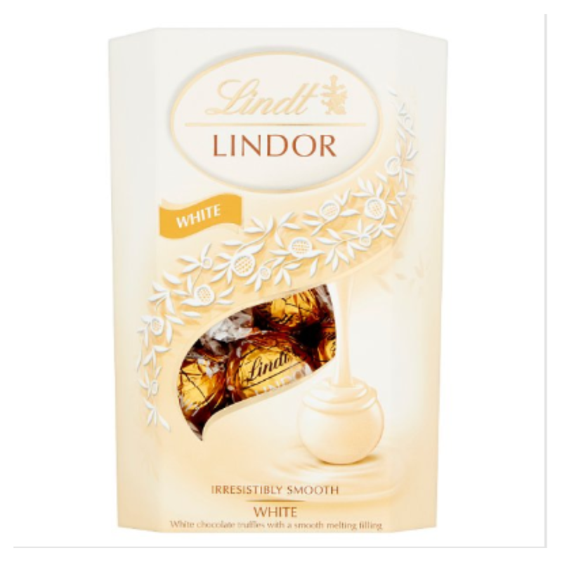 Lindt Lindor White Chocolate Truffles Box 200g x Case of 8 - London Grocery