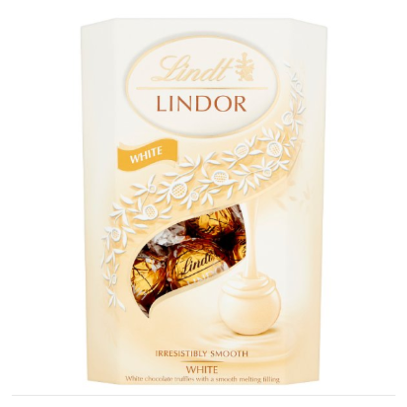 Lindt Lindor White Chocolate Truffles Box 200g x Case of 1 - London Grocery