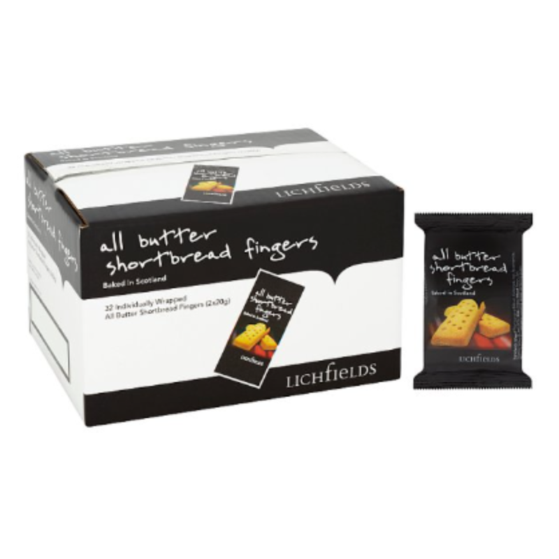 Lichfields All Butter Shortbread Fingers 40g x Case of 32 - London Grocery