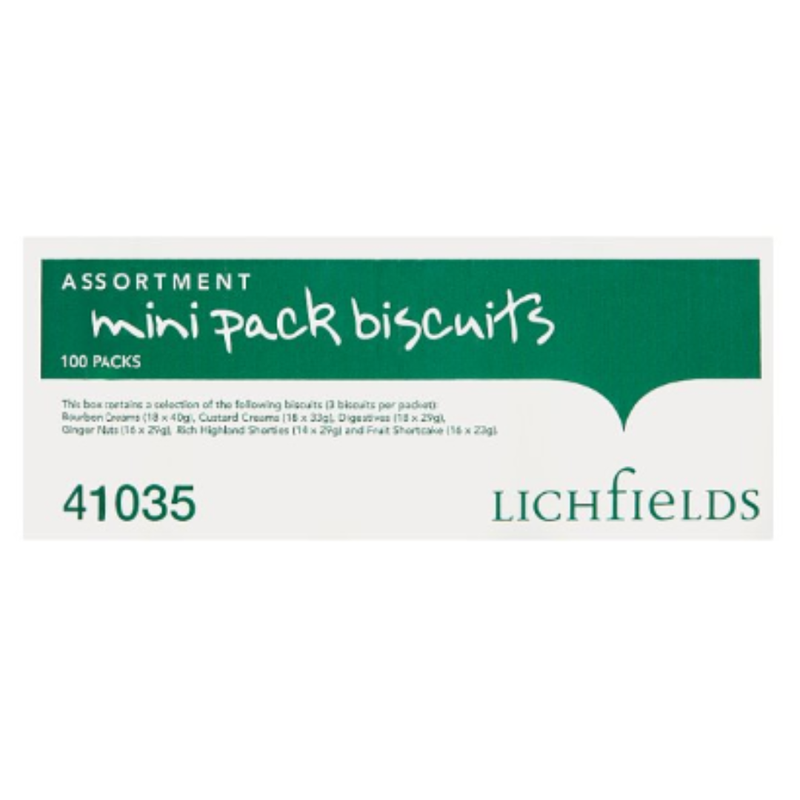Lichfields Assortment Mini Pack Biscuits 100 Packs x Case of 1 - London Grocery