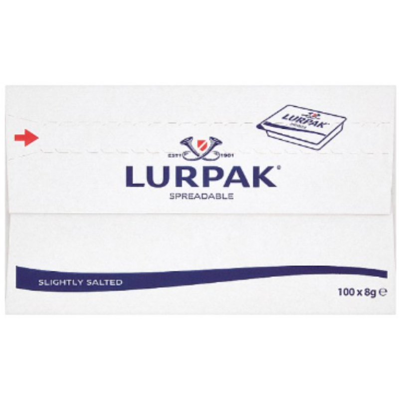 Lurpak Slightly Salted Spreadable Portions 100 x 8g x 1 - London Grocery