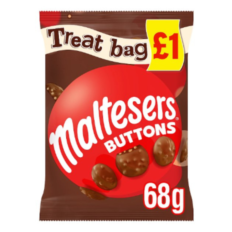 Maltesers Buttons Chocolate Treat Bag 68g x Case of 20 - London Grocery