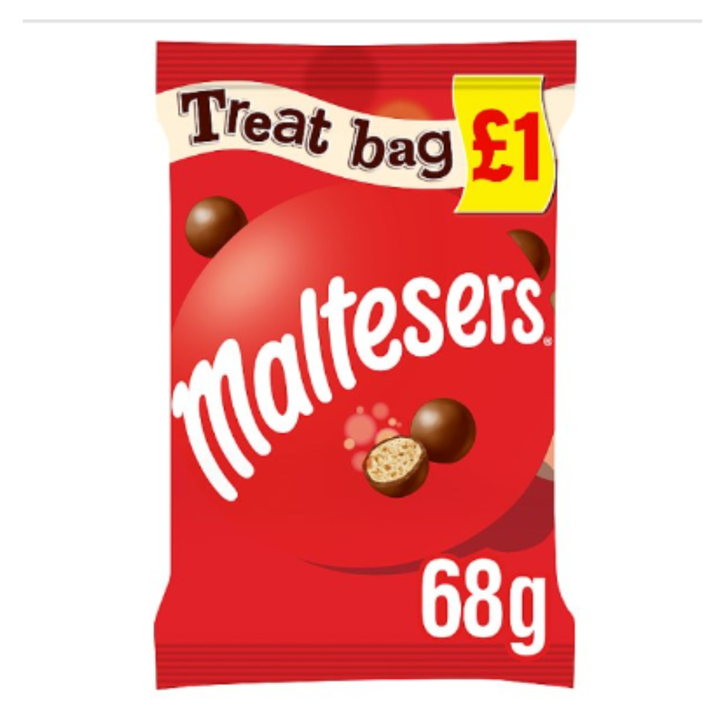 Maltesers Chocolate Treat Bag 68g x Case of 24 - London Grocery