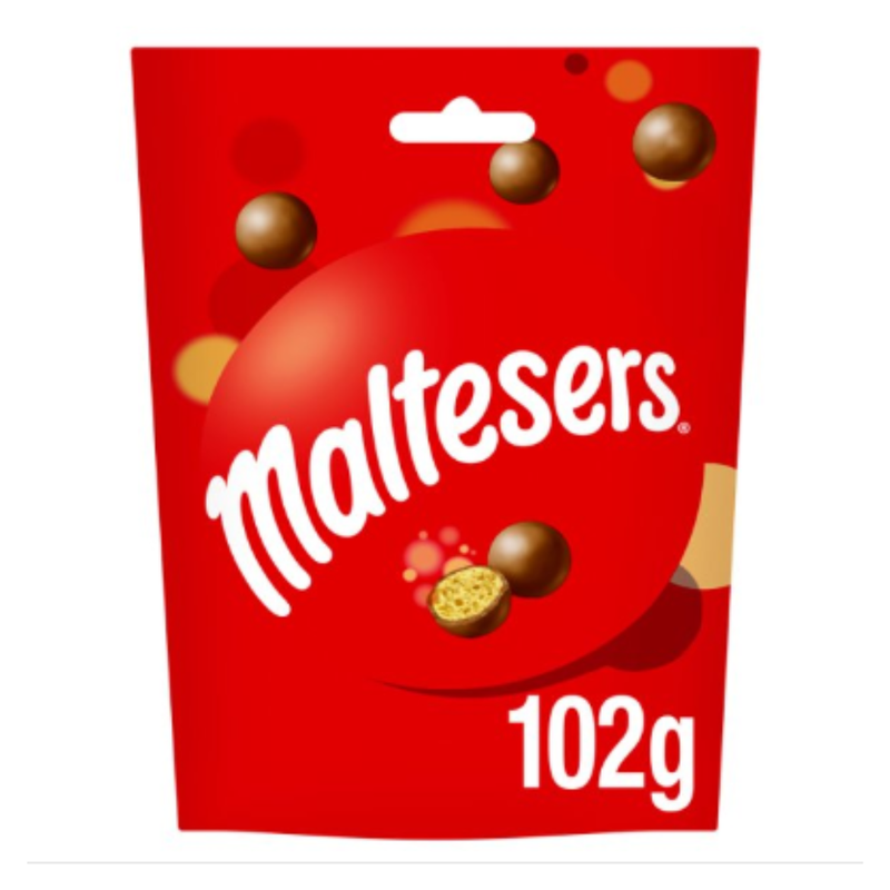 Maltesers Chocolate Pouch Bag 102g x Case of 13 - London Grocery