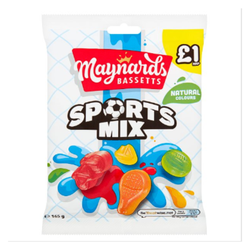 Maynards Bassetts Sports Mix Sweets Bag 165g x Case of 12 - London Grocery
