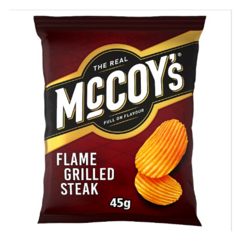 McCoy's Flame Grilled Steak Flavour Potato Crisps 45g x Case of 26 - London Grocery