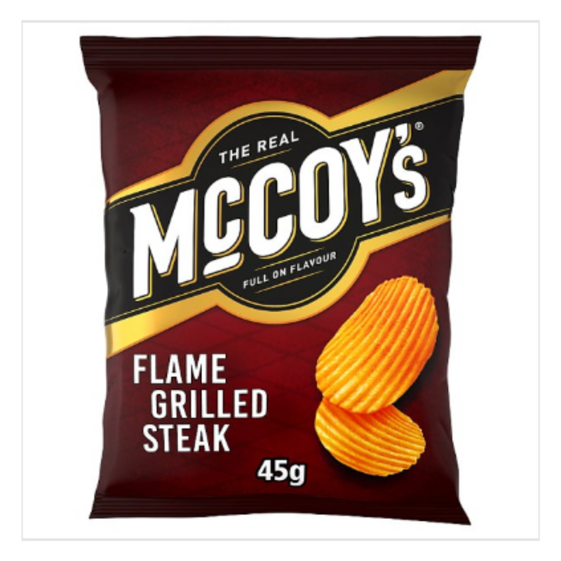 McCoy's­ Ridge Cut Cheddar & Onion Flavour Potato Crisps 45g x Case of 26 - London Grocery