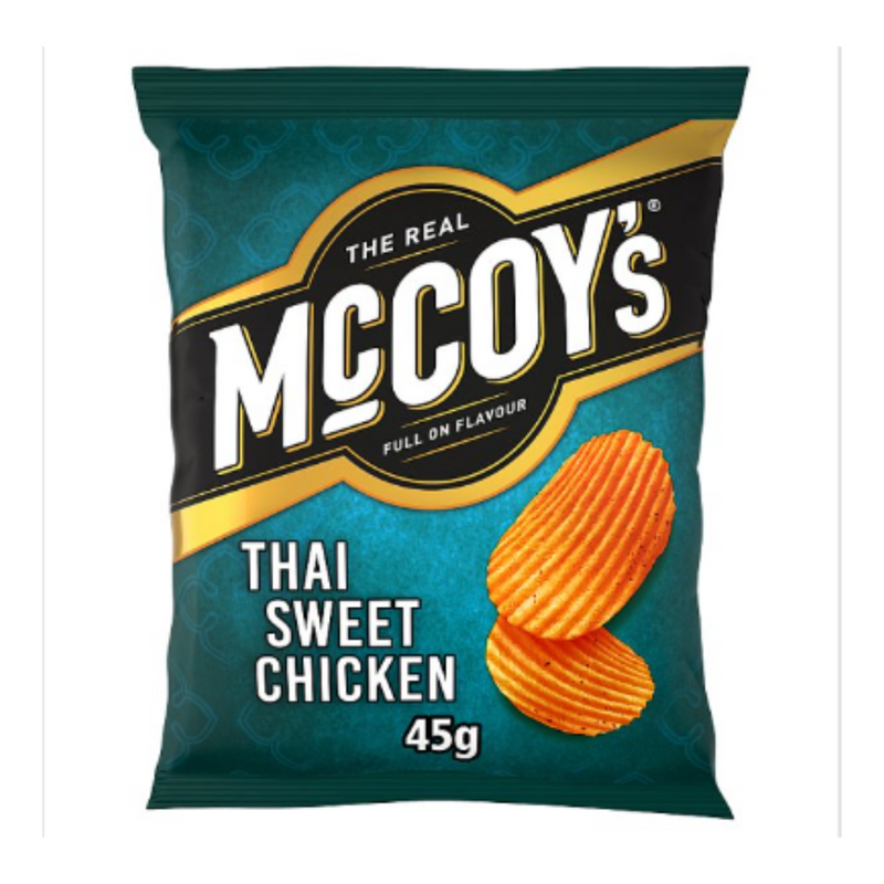 McCoy's Ridge Cut Thai Sweet Chicken Flavour Potato Crisps 45g x Case of 26 - London Grocery