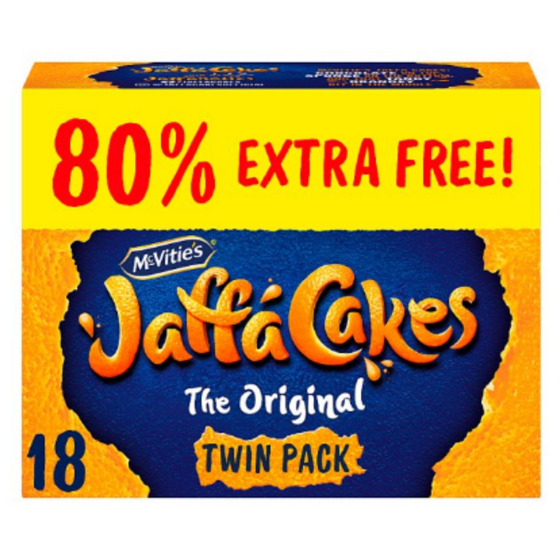 McVitie's Jaffa Cakes Original 80% Extra Free Biscuits 18 Pack x Case of 9 - London Grocery