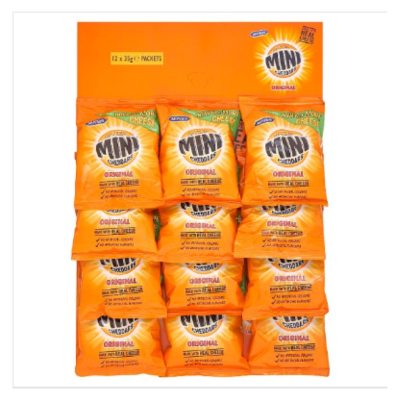 McVitie's Baked Mini Cheddars Original Cheese Snacks 12 x 35g x Case of 12 - London Grocery