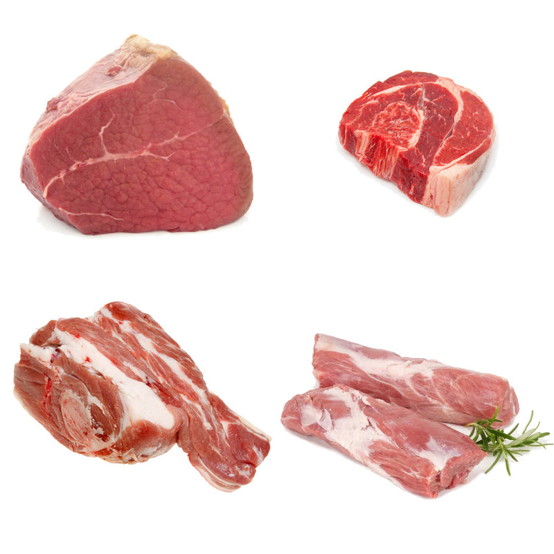 Meaty Stew Box | 4 Ingredients | Silverside Joint | Lamb Shoulder Joint | Fresh Beef Shin | Lamb Neck Fillet | London Grocery