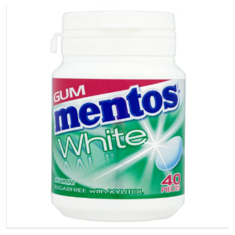 Mentos Gum White Spearmint Bottle 40pcs x Case of 24 - London Grocery