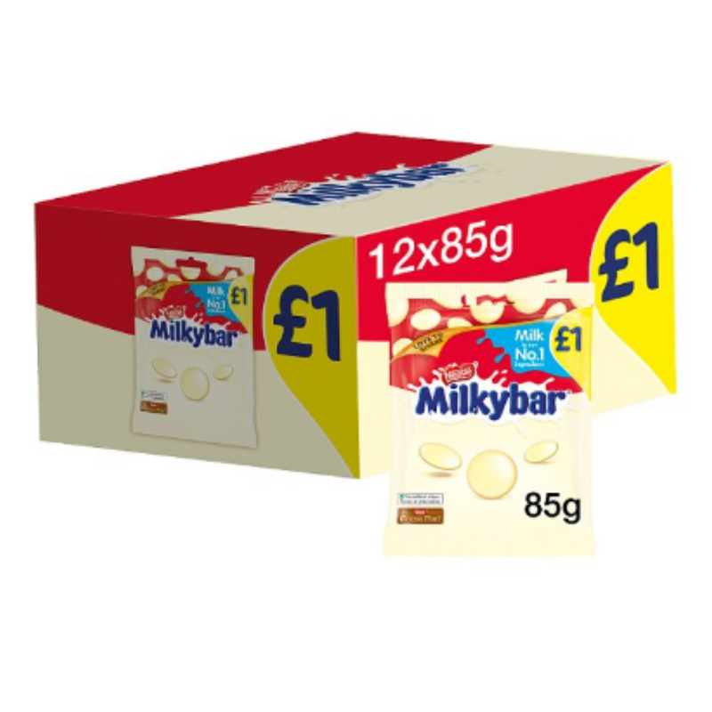 Milkybar White Chocolate Giant Buttons Sharing Bag 85g x Case of 12 - London Grocery