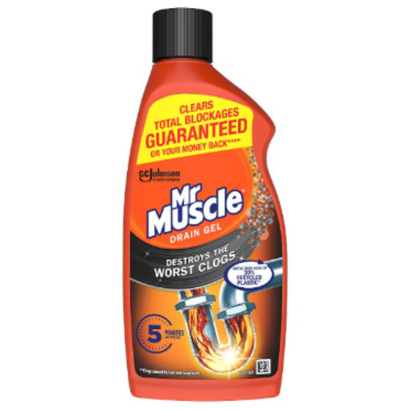 Mr Muscle Power Gel Kitchen Drain Cleaner & Bathroom Plughole Unblocker x Case of 6 - London Grocery