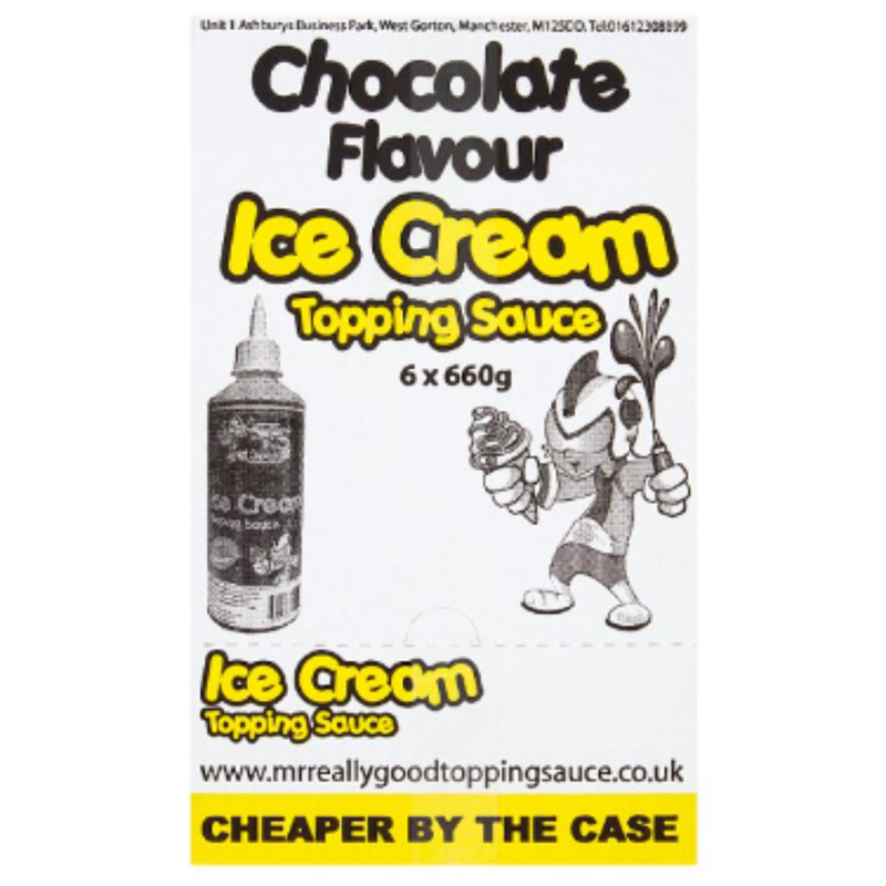 Mr. Really Good Chocolate Flavour Ice Cream Topping Sauce 660g x 6 - London Grocery