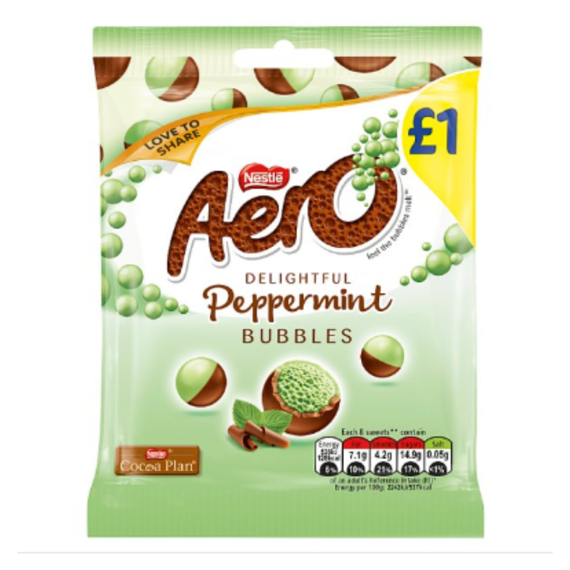 Aero Delightful Peppermint Bubbles 80g x Case of 12 - London Grocery
