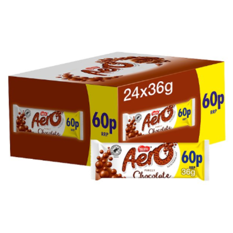 Aero Bubbly Milk Chocolate Bar 36g x Case of 24 - London Grocery