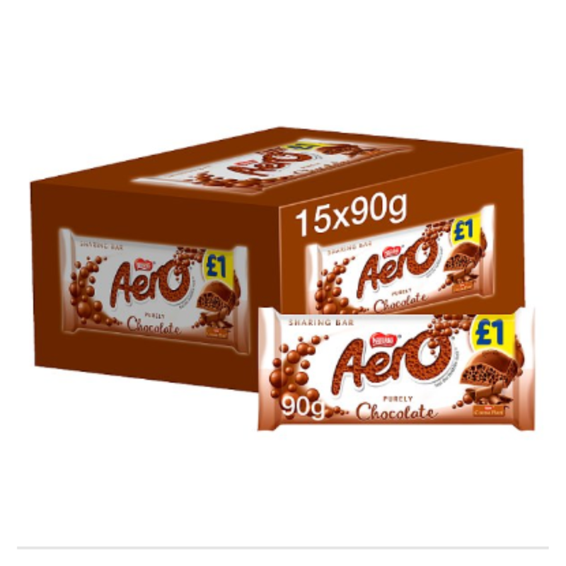 Aero Milk Chocolate Sharing Bar 90g x Case of 15 - London Grocery