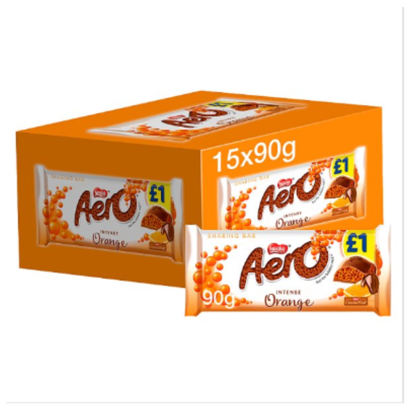 Aero Orange Chocolate Sharing Bar 90g x Case of 15 - London Grocery