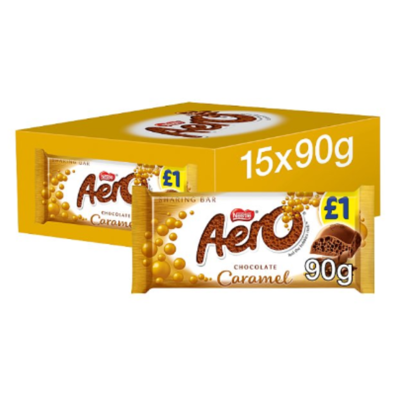 Aero Chocolate Caramel 90g x Case of 15 - London Grocery