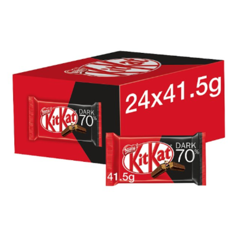 Kit Kat 4 Finger 70% Dark Chocolate Bar 41.5g x Case of 24 - London Grocery