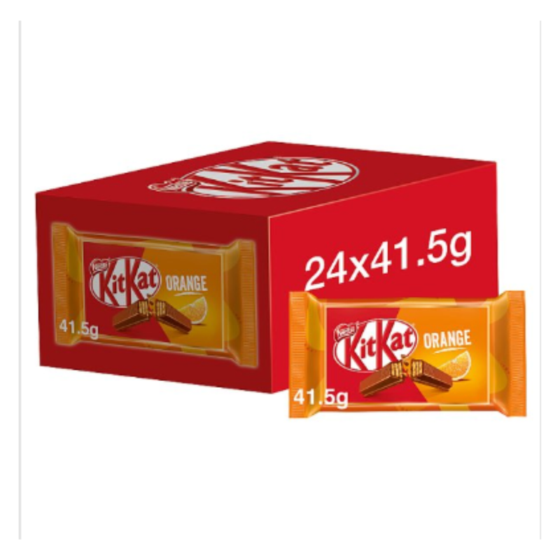 Kit Kat 4 Finger Orange Chocolate Bar 41.5g x Case of 24 - London Grocery