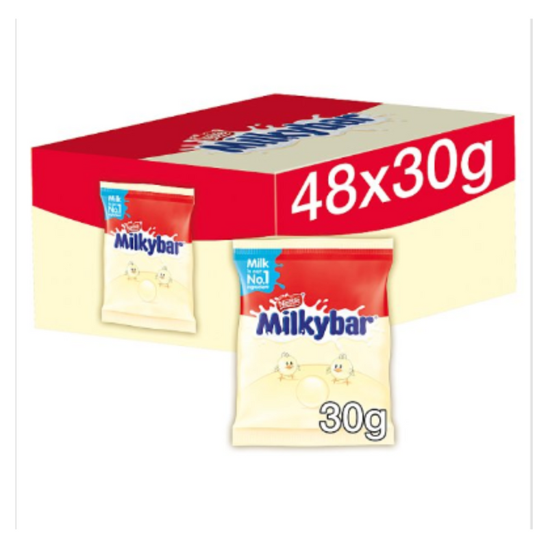 Milkybar White Chocolate Buttons Bag 30g x Case of 48 - London Grocery