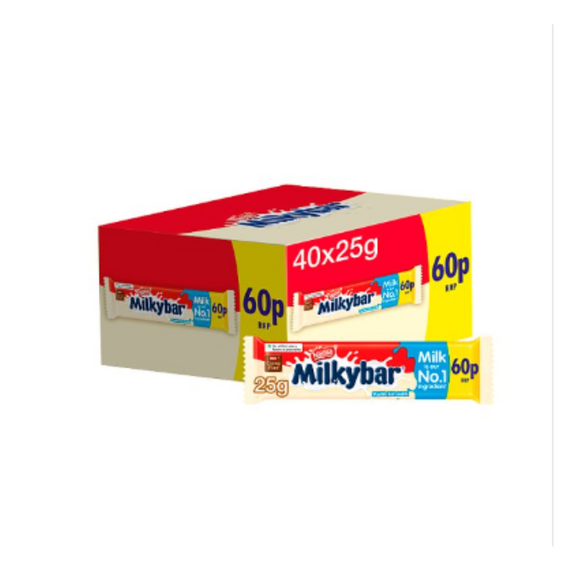 Milkybar White Chocolate Medium Bar 25g x Case of 40 - London Grocery