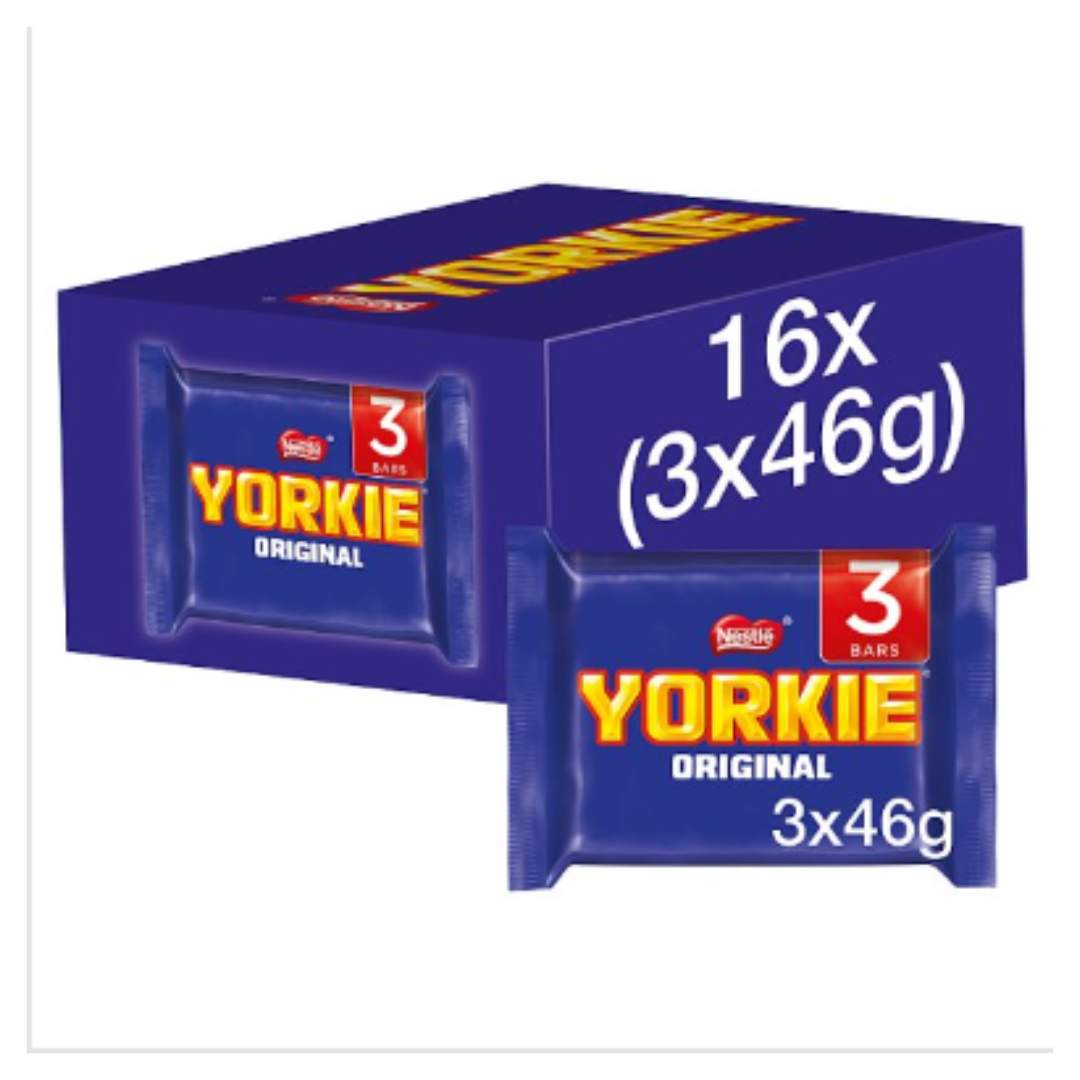 Yorkie Stack Buy Yorkie Milk Chocolate Bar Multipack 46g 3 Pack x Case of 16 ...