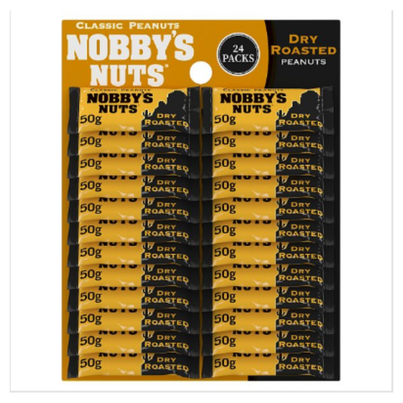 Nobby's Nuts Classic Dry Roasted Peanuts 24 x 50g x Case of 24 - London Grocery