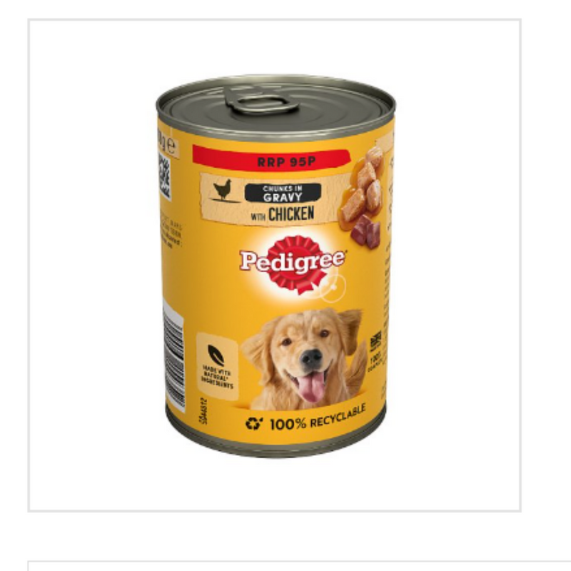 Pedigree Adult Wet Dog Food Tin Chicken in Gravy 400g x Case of 12 - London Grocery