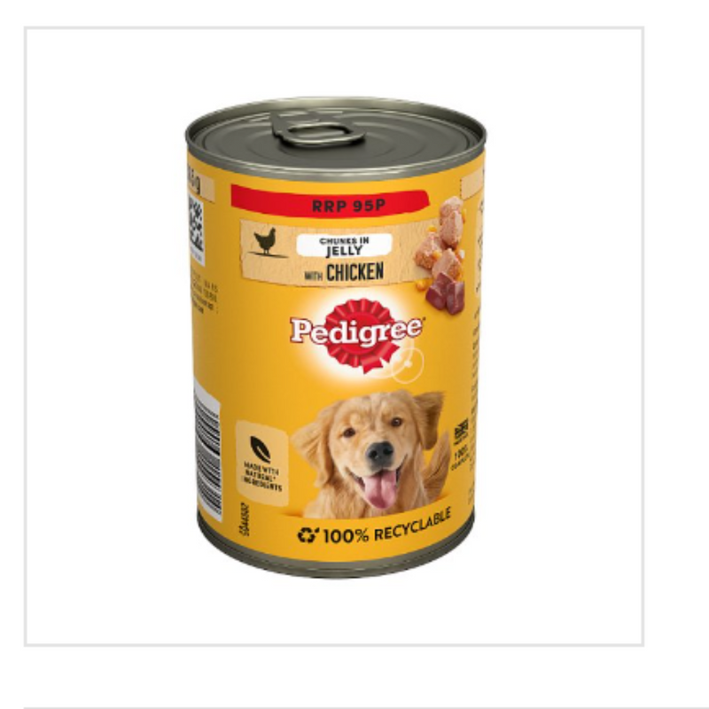 Pedigree Adult Wet Dog Food Tin Chicken in Jelly 385g x Case of 12 - London Grocery