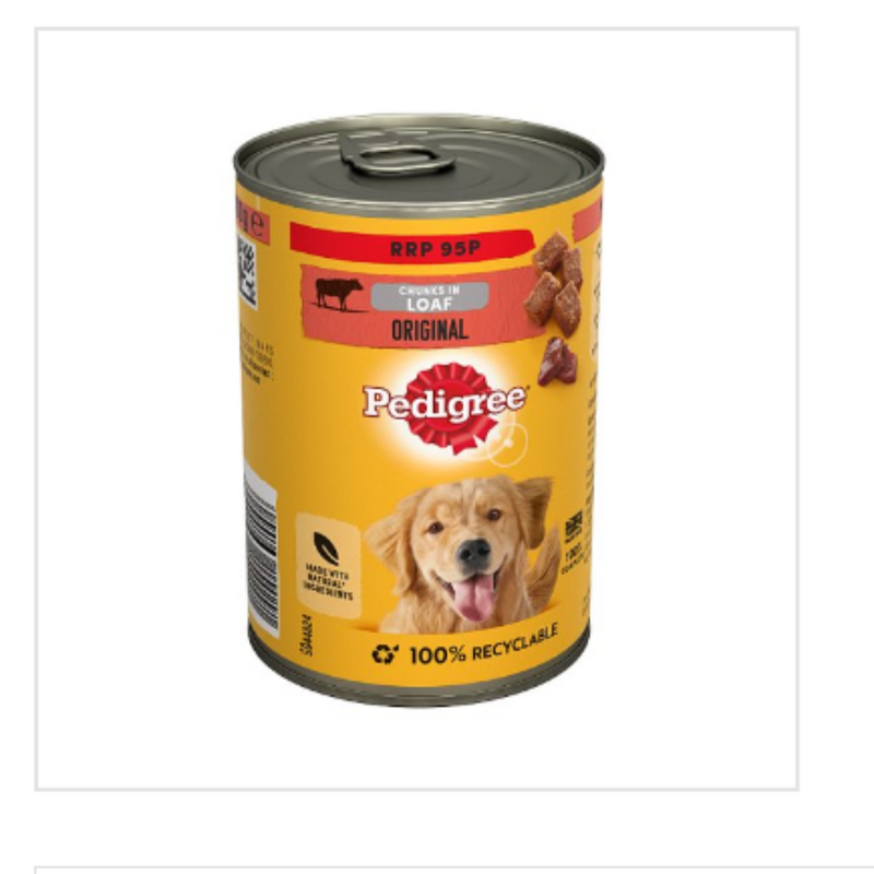 Pedigree Adult Wet Dog Food Tin Original in Loaf 400g x Case of 12 - London Grocery
