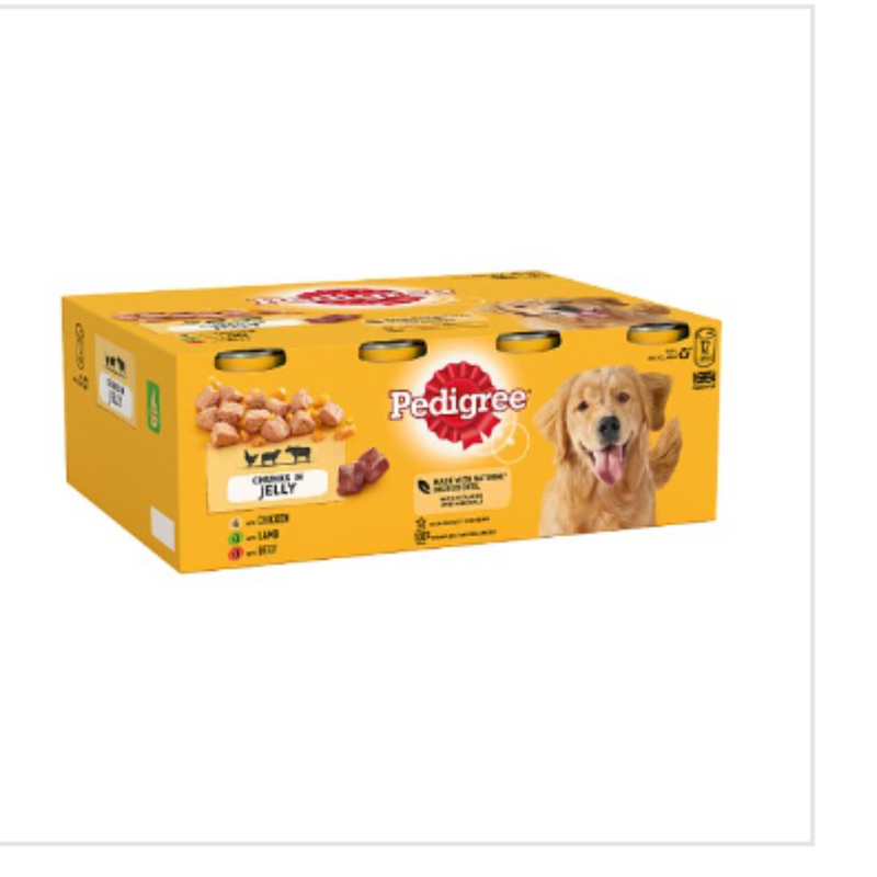 Pedigree Adult Wet Dog Food Tins Mixed in Jelly 12 x 385g x Case of 2 - London Grocery