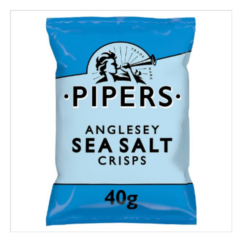 Pipers Anglesey Sea Salt Crisps 40g x Case of 24 - London Grocery