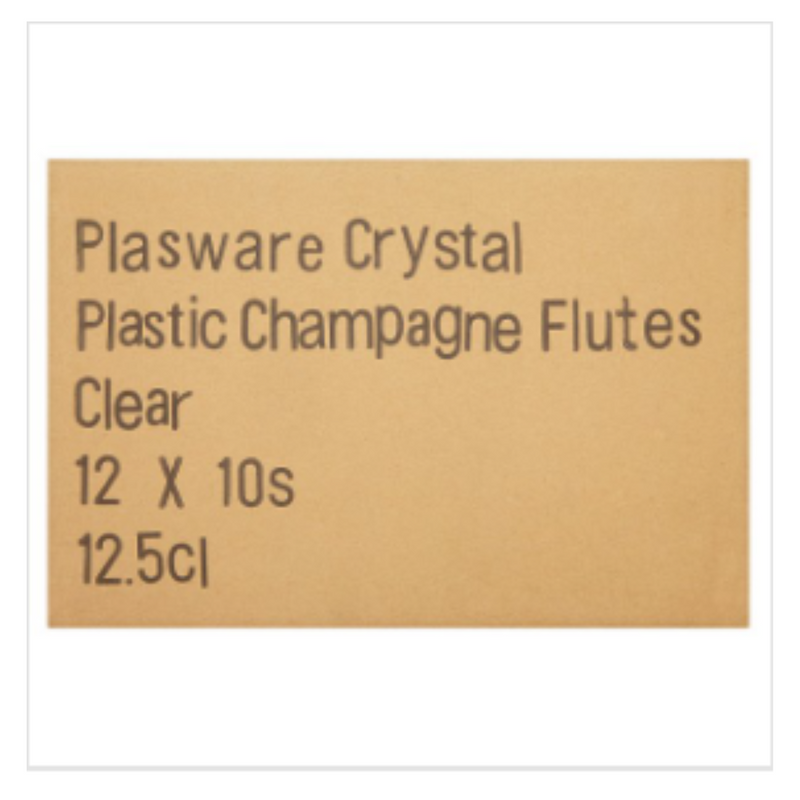 Plasware Crystal Plastic Champagne Flutes Clear 12.5cl x Case of 12 - London Grocery