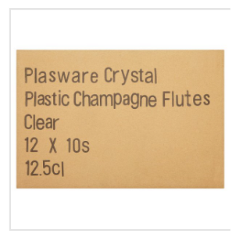 Plasware Crystal Plastic Champagne Flutes Clear 12.5cl x Case of 1 - London Grocery