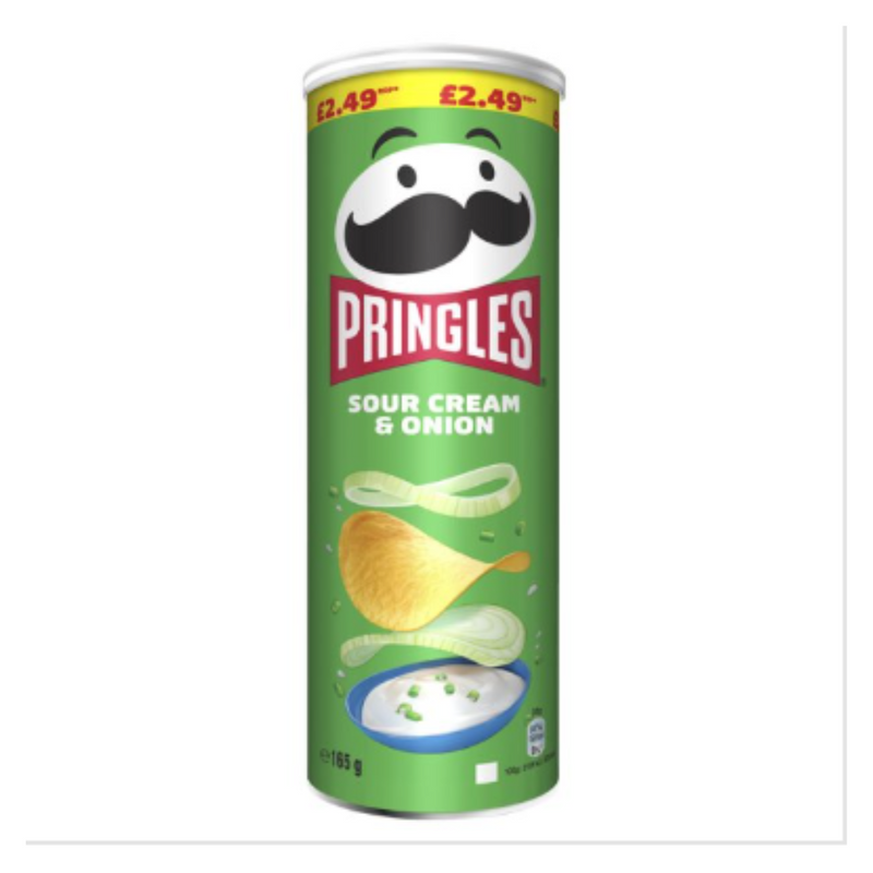 Pringles Sour Cream & Onion Crisps 165g x Case of 6 - London Grocery