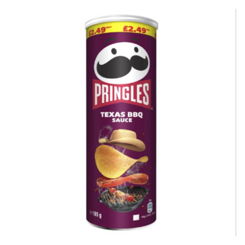 Pringles Texas BBQ Sauce Crisps 165g x Case of 6 - London Grocery