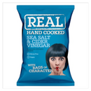 REAL Hand Cooked Sea Salt & Cider Vinegar Flavour Potato Crisps 45g x Case of 18 - London Grocery