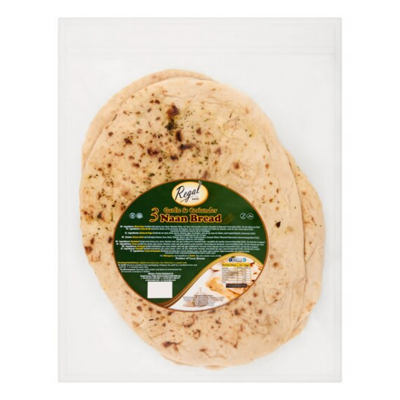 Regal Naan Garlic And Coriander 3 Pack-London Grocery