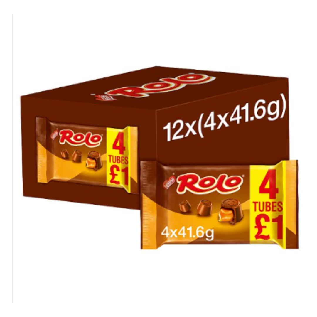 Chocolate Rollo Lk Buy Rolo Milk Chocolate & Caramel Multipack 41.6g 4 Pack x Case of 12 ...