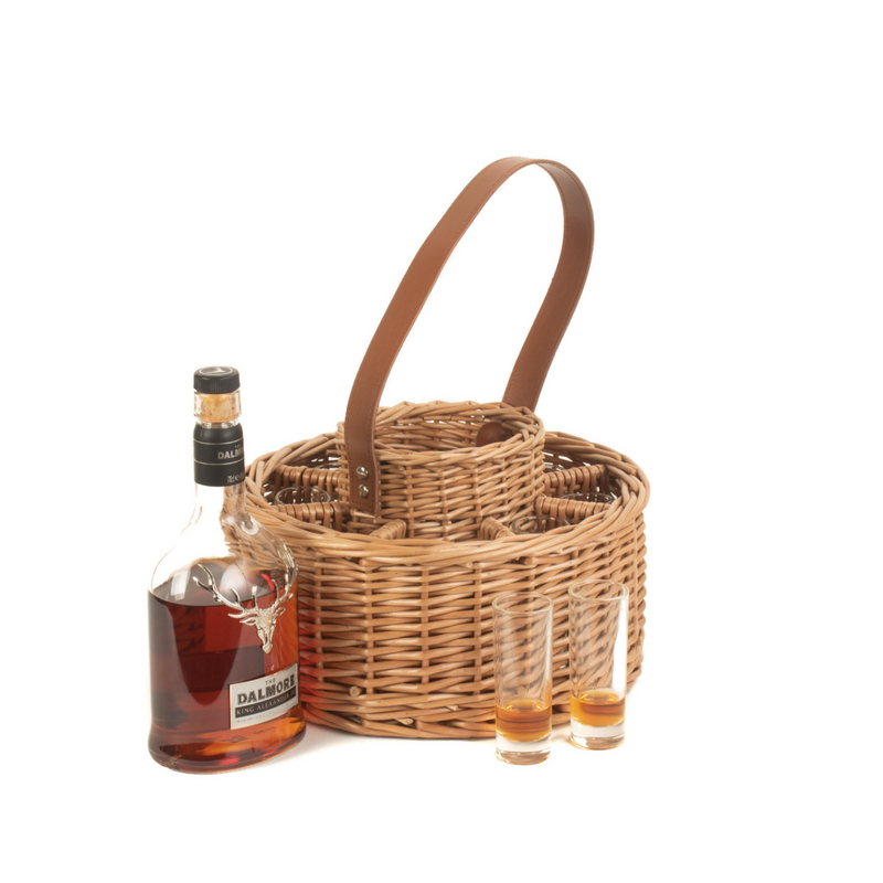 Round Whisky Celebration Carrier With 8 Glasses | London Grocery