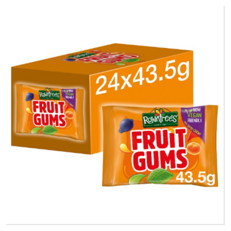 Rowntree's Fruit Gums Vegan Friendly Sweets Bag 43.5g x Case of 24 - London Grocery