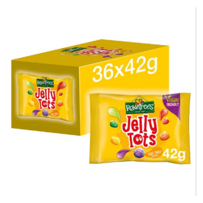 Rowntree's Jelly Tots Sweets Bag 42g x Case of 36 - London Grocery