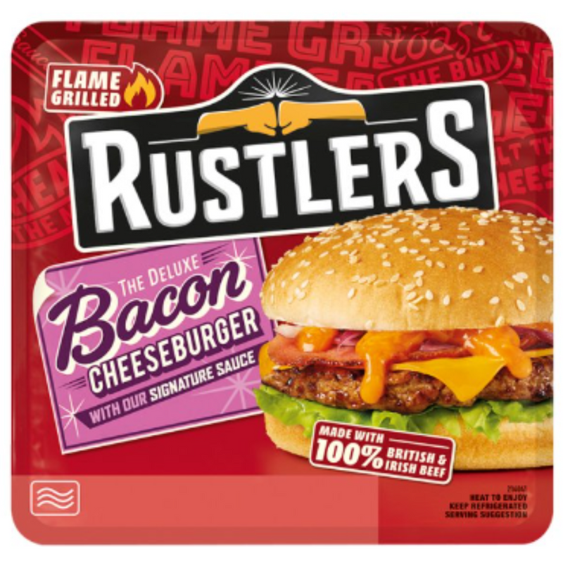 RUSTLERS The Deluxe Bacon Cheeseburger 191g x 4 - London Grocery